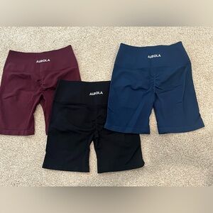 Aurola Biker Shorts Set - Burgundy, Black, and Navy
